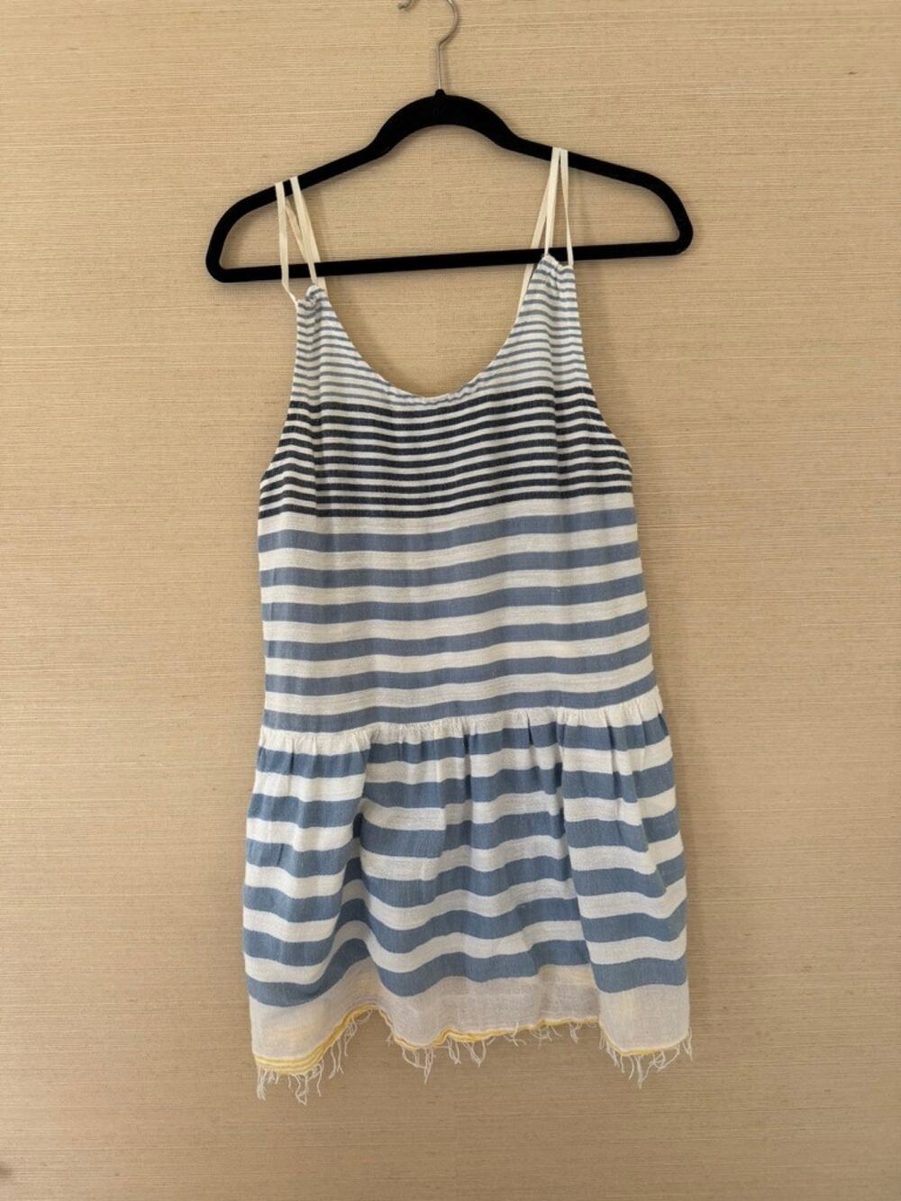 Lemlem by Liya Kebede Blue & White Stripe Fringe Coverup – Size S